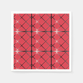 Trendy Silver Geometric Muster Rot Stilvolle Kunst Serviette