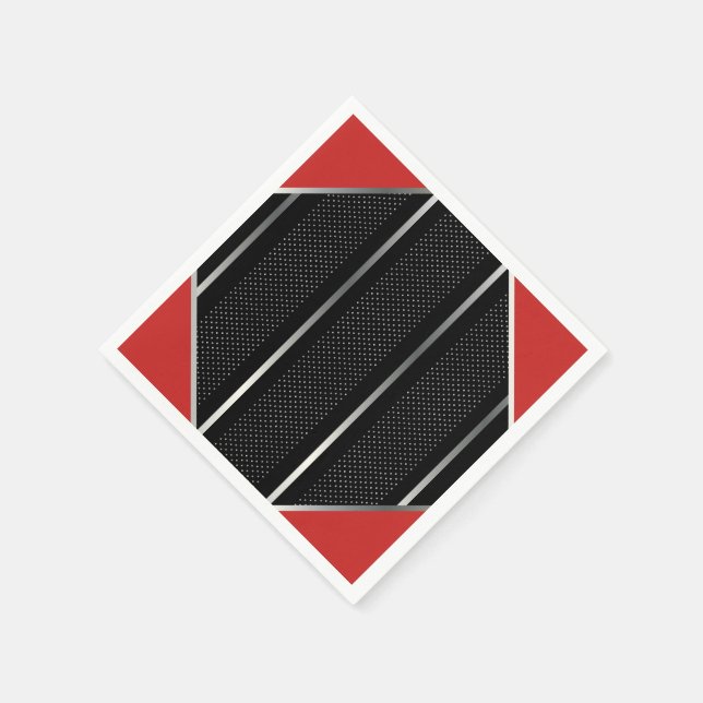 Trendy Silver Geometric Pattern Schwarz Stilvolle  Serviette (Ecke)