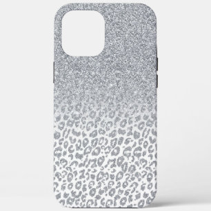 Trendy Silver Glitzer & Leopard Print Ombre Design Case-Mate iPhone Hülle