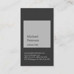 Trendy Silver Gray Stripe Consultant Business Card Visitenkarte