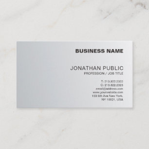 Trendy Silver Look Clean Chic Design Luxus Schlich Visitenkarte
