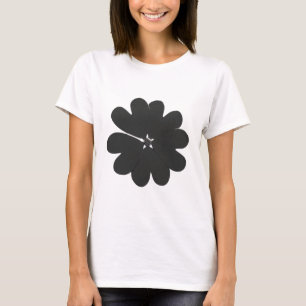 Trendy Silver Metallic Blume T - Shirt