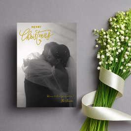 Trendy Simple Couple Foto Frohe Weihnachten