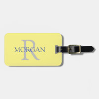 Trendy Simple DIY Monogram und Yellow Blue Gray