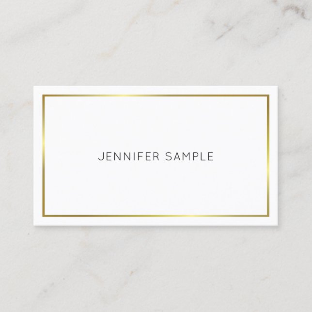 Trendy Simple Elegandesign Gold Schlicht Luxus Visitenkarte (Vorderseite)