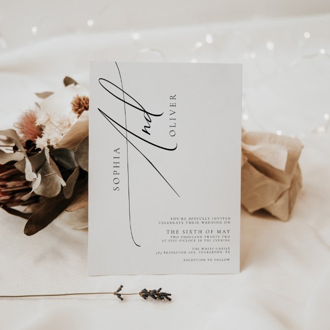 Trendy Simple Elegant Script Wedding Einladung (Von Creator hochgeladen)