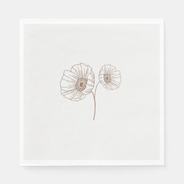 Trendy Simple Floral Napkins Serviette (Vorderseite)