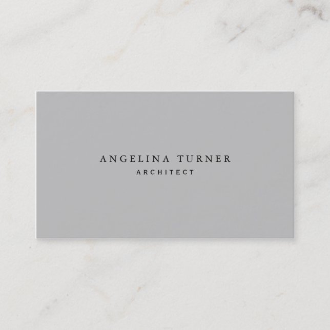 Trendy Simple Minimalistisch Silver Grau Beruflich Visitenkarte (Vorderseite)