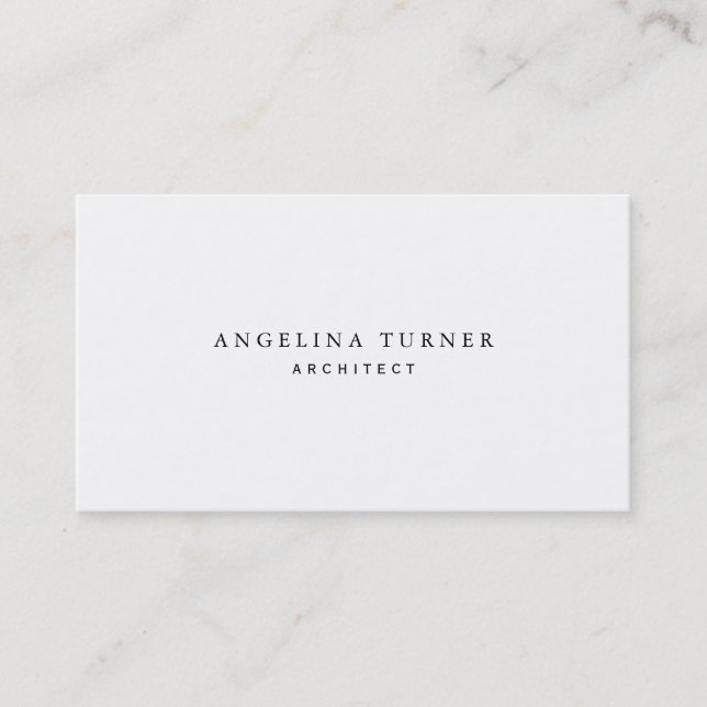Trendy Simple Minimalistisch White Beruflich Visitenkarte (Vorderseite)