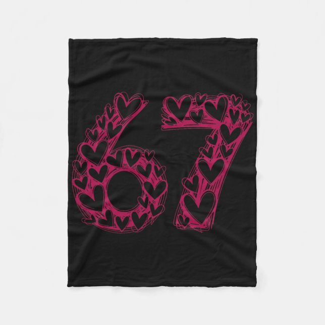 Trendy Six Seven Viral Sketch Heart 67 Cute Valent Fleecedecke (Vorderseite)