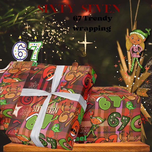 Trendy  Sixty Seven  Wrapping Paper I red plaid Geschenkpapier (Trendy Sixty Seven Wrapping Paper I red plaid)