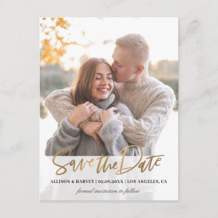 Trendy-Skript Save the Date Postkarte