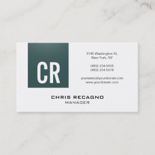 Trendy Slate Gray Strip White Business Card Visitenkarte