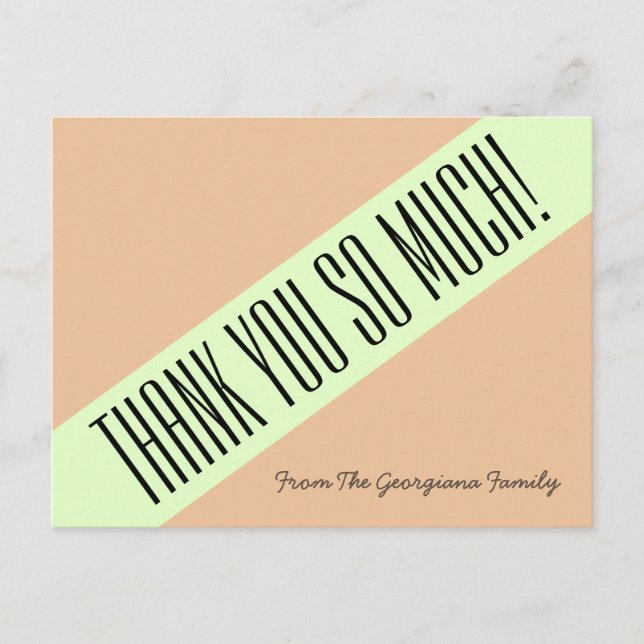 Trendy, Sleek: "Vielen Dank!" Postkarte (Vorderseite)