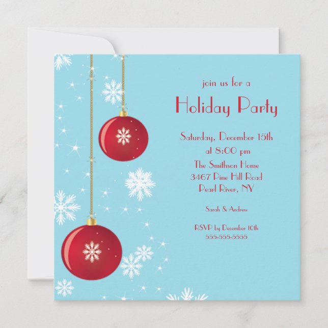 Trendy Snowflake Ornament Parco Tassino Einladung (Vorderseite)