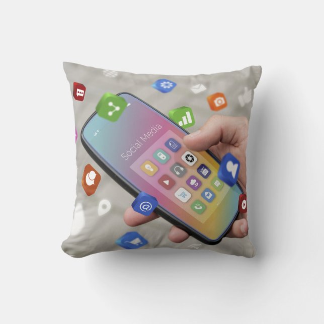 Trendy Social Media Design Kissen (Vorderseite)