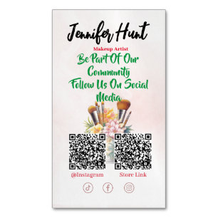 Trendy Social Media Style QR-Code Magnetische Visitenkarte