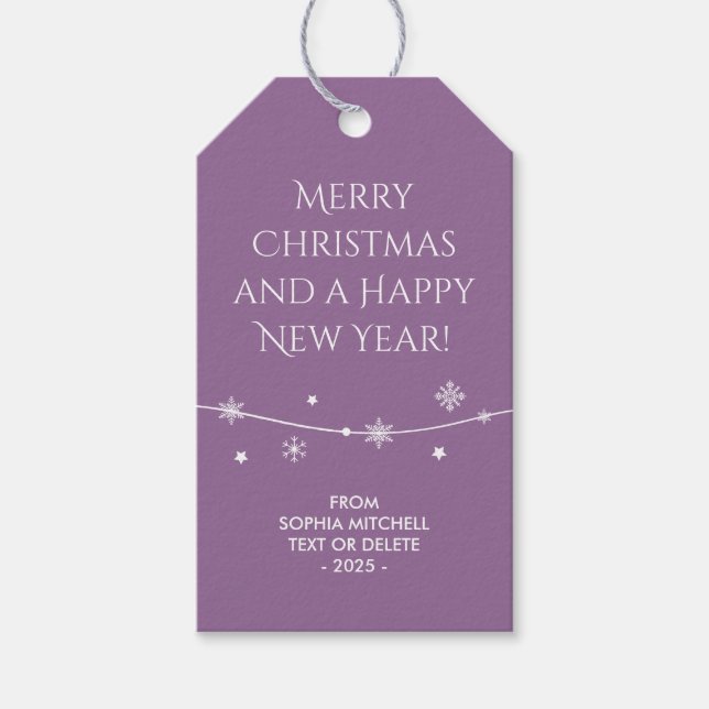 Trendy - Soft Lavender - Snowflake-Geschenketikett Geschenkanhänger (Vorderseite)