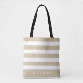 Trendy Sojabohnen Beige Streifenmuster Tasche