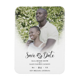 Trendy Sophisticy Custom Chic Foto Verlobung Magnet