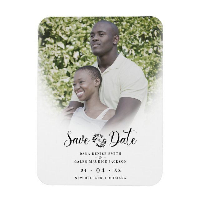 Trendy Sophisticy Custom Chic Foto Verlobung Magnet (Vertikal)
