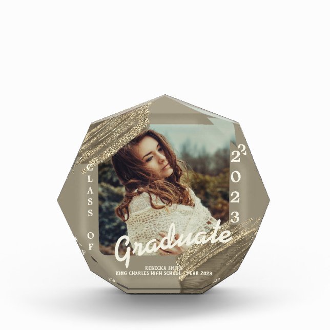 Trendy Spark Gold Abschluss Foto Ankündigung (Vorderseite)