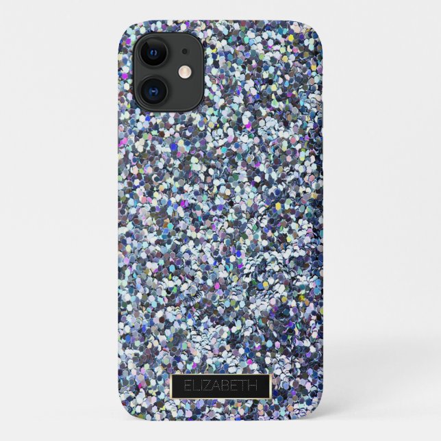 Trendy Sparkling Glitzer Sequins Frame Case-Mate iPhone Hülle (Rückseite)