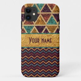 Trendy Sparren-Dreieck-Imitat-Goldfolien-Glitzer iPhone 11 Hülle