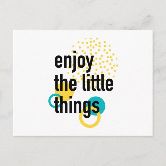 Trendy Spaß glückliches Design Genießen Sie die kl Postkarte (Vorderseite)