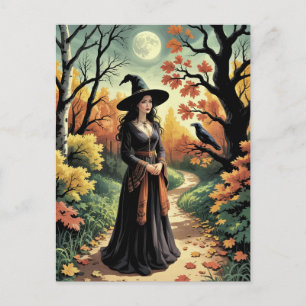Trendy Spooky Halloween Hexenwald Crowl Postkarte