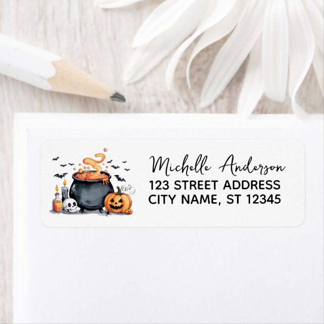 Trendy Spooky Halloween Pumpkin Bats Cauldron (Insitu)
