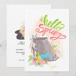 Trendy Spring Floral Shoe Birthday Einladung