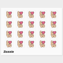 Trendy Square Liebe Sticker