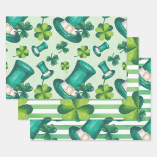 Trendy St. Patrick's Day Geschenkpapier Set