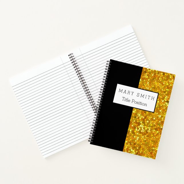 Trendy Stached Glass Black Gold Notizbuch (Innenseite)