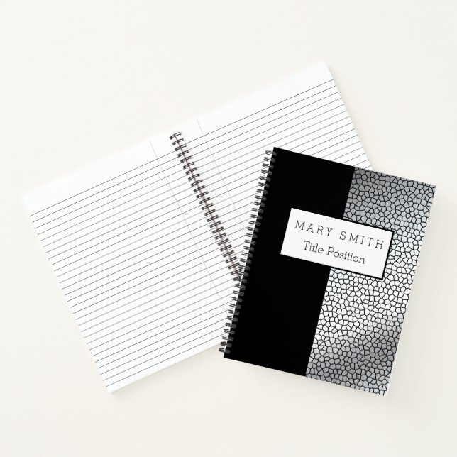 Trendy Stached Glass Black Silver Notizbuch (Innenseite)