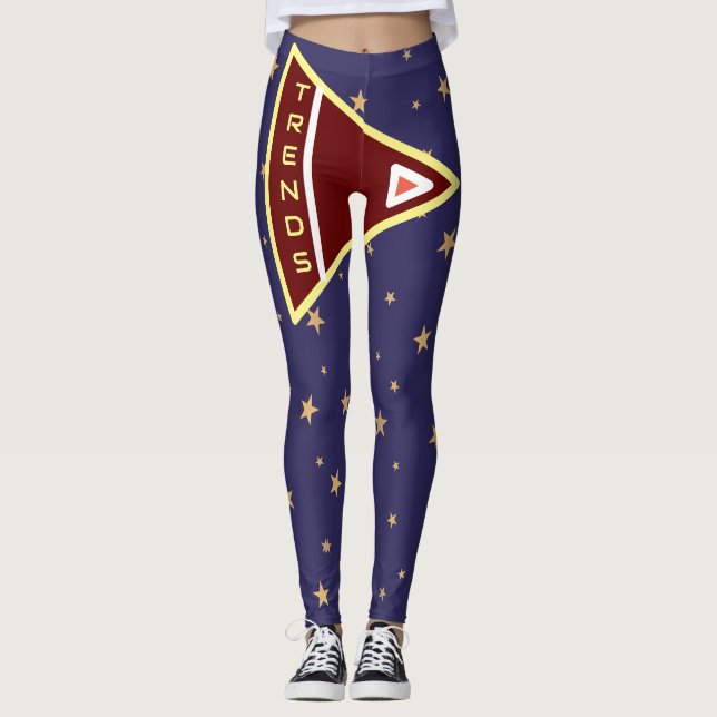 Trendy Starry Night mit einzigartigem Arrow Design Leggings (Vorderseite)