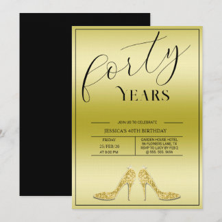 Trendy Stiletto's Modern 40th Birthday Einladung