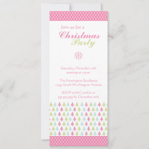 Trendy stilvolle Rosa Weihnachtsbäume Party laden  Einladung