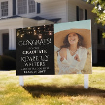 Trendy String Lights Foto Abschluss Glückwunsch