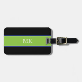 Trendy Strip Gepäckmarke mit Lederband-Schwarz Gepäckanhänger