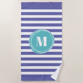 Trendy Striped Monogram Strandtuch