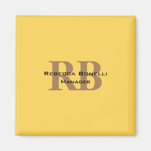 Trendy Style Monogram Minimalistisch Einfach Gelb Magnet