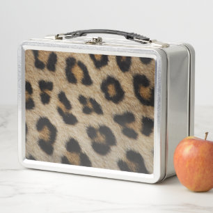Trendy stylische Leopardenpelzmuster Metall Brotdose