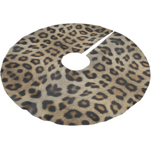 Trendy stylische Leopardenpelzmuster Polyester Weihnachtsbaumdecke