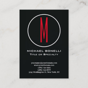 Trendy stylische moderne Briefmarke Rot Monogramm Visitenkarte