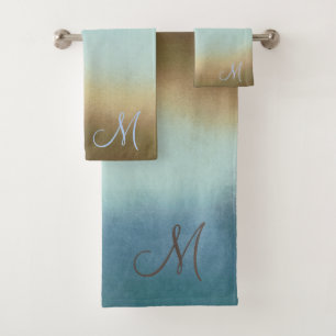 Trendy Stylisches Monogram Handtuch Set