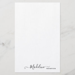 Trendy Stylish Black Script Typografy Stationery Briefpapier