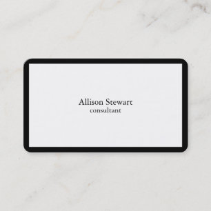 Trendy Stylish Black & White Border Schlicht kreat Visitenkarte