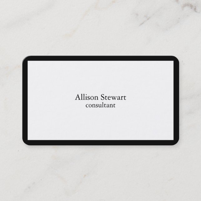 Trendy Stylish Black & White Border Schlicht kreat Visitenkarte (Vorderseite)